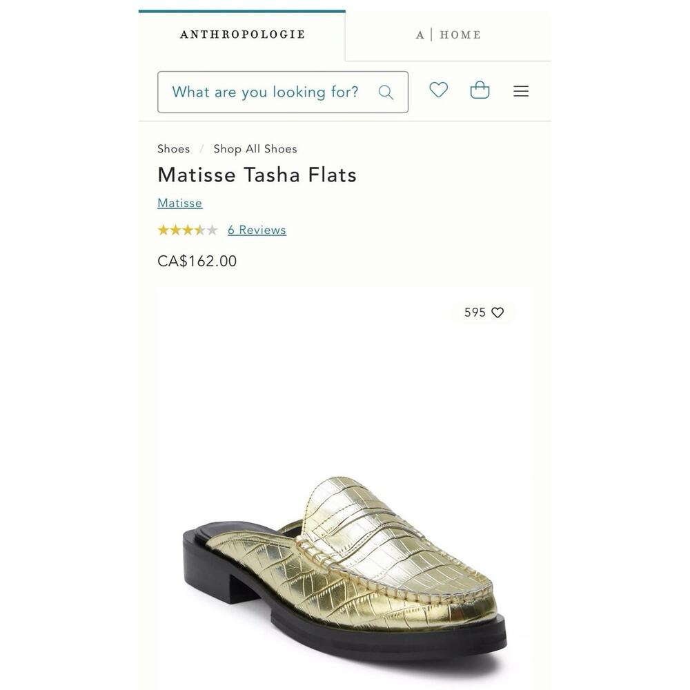 Matisse Tasha Flats In Gold Size 7